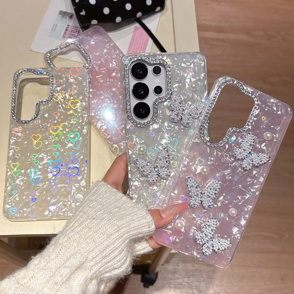 Glitzer Farbverlauf Schmetterling Handyhülle Diamant-Schutz PC-Cover – Bild 6