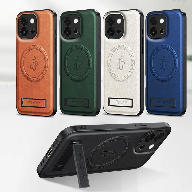 Für Magsafe Drahtlose Lade Telefon Fall 13T Leder Telefon Ständer Abdeckung Ace Nord 5 – Bild 6
