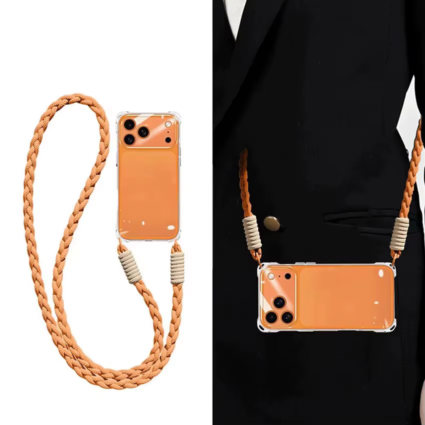 iPhone 17 Pro Max: Crossbody-Handyhülle mit Umhängeband, Halsketten-Trageband, weiche Hülle