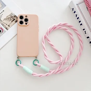 Galaxy S23: Schutzhülle mit Umhängeband Stoßfeste Crossbody-Hülle aus Weichem Silikon