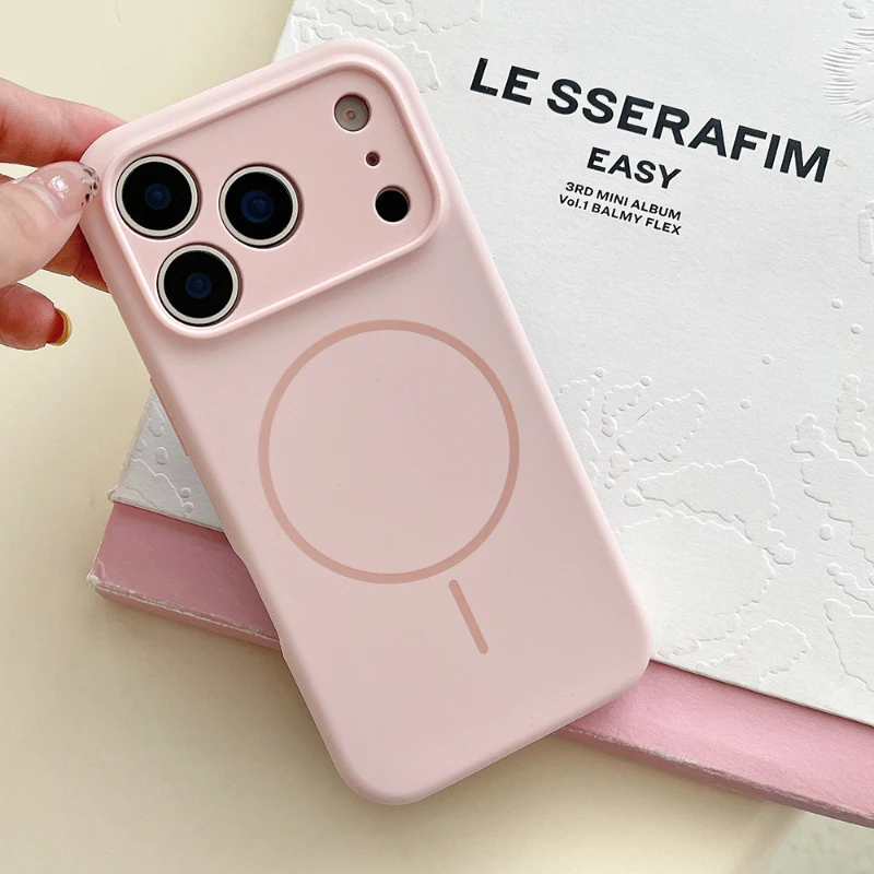 Für Magsafe Magnetische Drahtlose Lade Einfarbig Silikon Telefon Fall Bumper Zurück Abdeckung – Bild 6