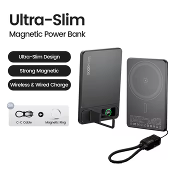 10000mAh Magnetische Powerbank für MagSafe, 20W Schlanke Tragbare Kabellose Lade-Externe Batterie für iPhone 17 16 15 14 13 Pro Max