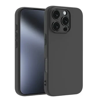 iPhone 12 mini: Luxuriöse schwarze Silikon-Matt-Telefonhülle Rückseite Soft Case