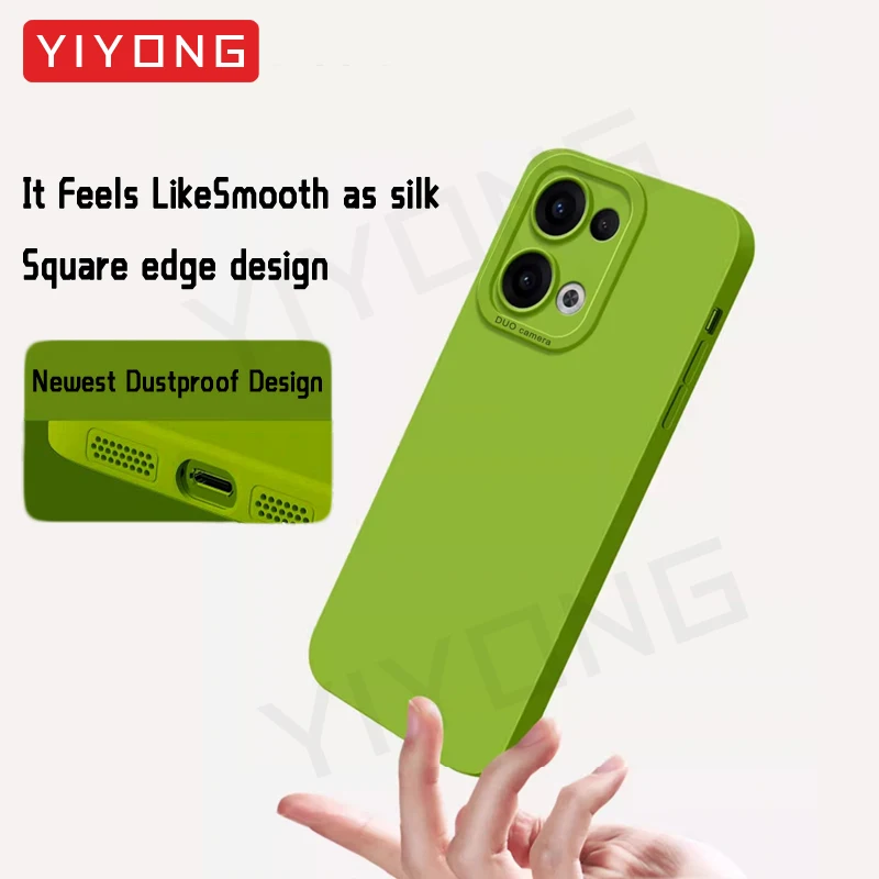 Für Reno13 Pro Fall YIYONG Seidige Gefühl Flüssigkeit Silikon Soft Cover globale Stoßfest Telefon Fällen – Bild 4
