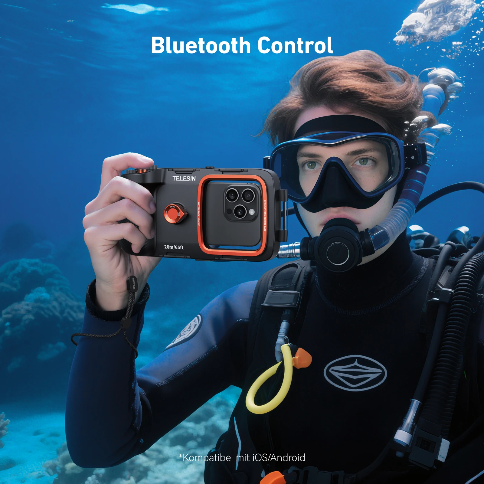 TELESIN Tauchen Wasserdichte Telefon Fall Universal Telefon Kamera Schießen Hand Grip Halter Schießen Hilfe Fernbedienung Griff – Bild 5