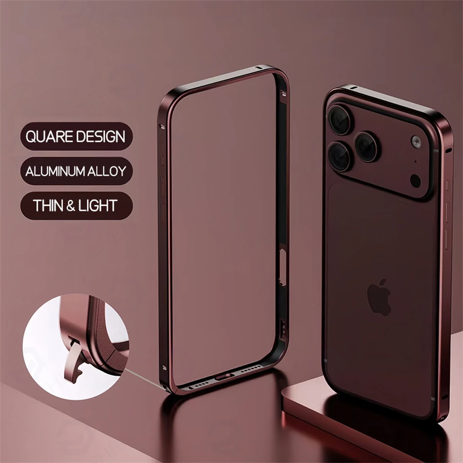 Luxuriöser heller Aluminium-Metallrahmen, Stoßstangenhülle, dünne Legierung, schützende Rückseite, Zubehör – Bild 2