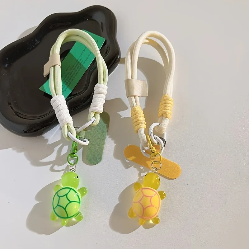Universal Geflochtene Handy Lanyard Strap Cartoon Schildkröte Hängende Kette Ring Schnur mit Patch Handgelenk Strap – Bild 2