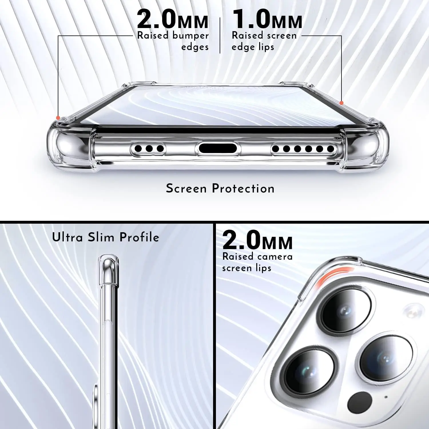 Transparente Ringhalter-Telefonhülle Soft Shell stoßfeste Abdeckung – Bild 2