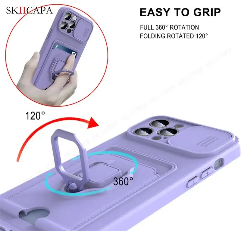 Slide Lens Card Slot Hülle 10Pro Max 10s Crossbody Lanyard Strap Silikonhülle – Bild 3