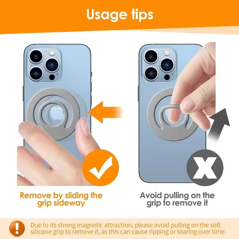 Magnetischer Silikon-Handy-Ringhalter mit Fingergriff für MagSafe – Universeller Ständer und Halterung für iPhone 17 – Bild 6