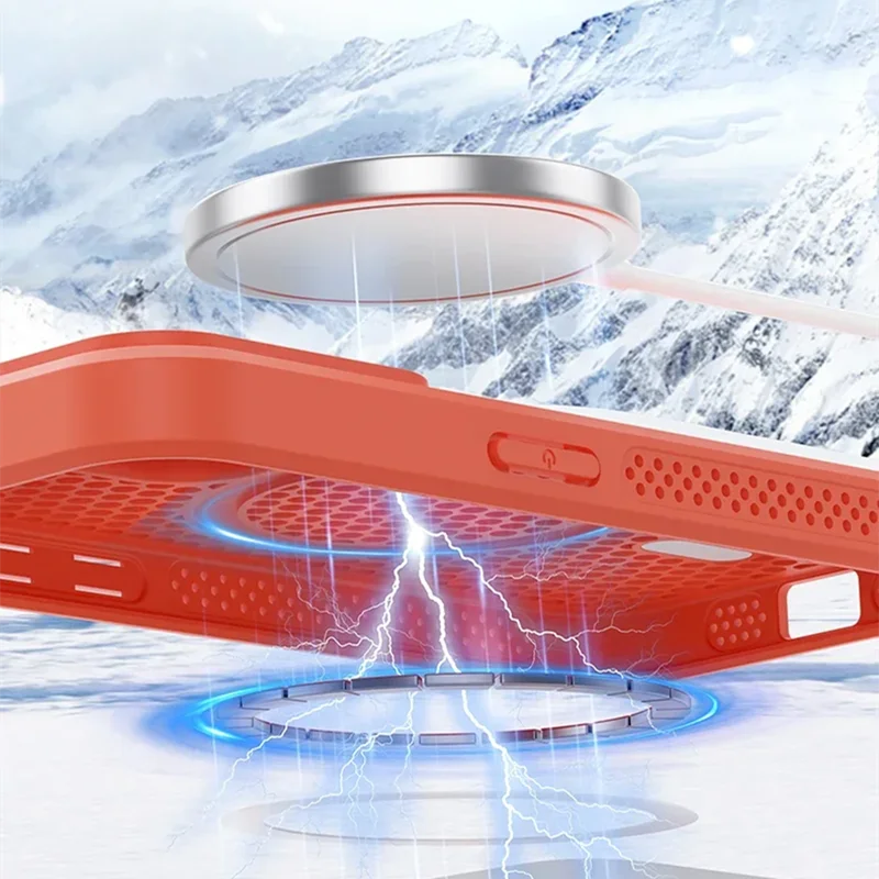 Kühlung Wärmeableitung Telefon Fall Atmungsaktive Harte Rückseite Magnetische Abdeckung Für Magsafe – Bild 6