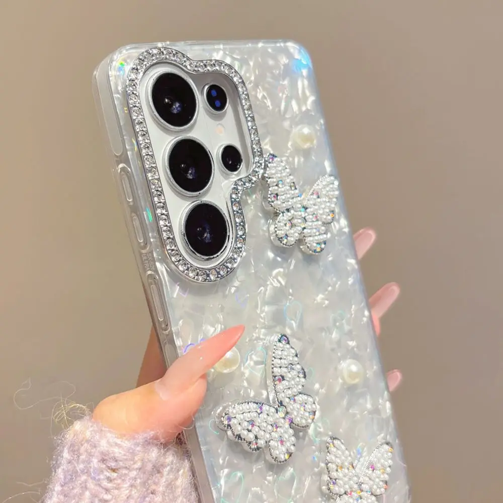 Glitzer Farbverlauf Schmetterling Handyhülle Diamant-Schutz PC-Cover – Bild 2