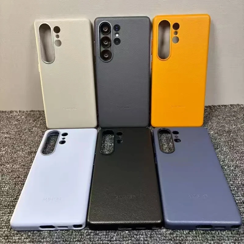 Luxuriöse Leder-Handyhülle Premium Echtes Leder Stoßfeste Rückenschale Cover – Bild 3