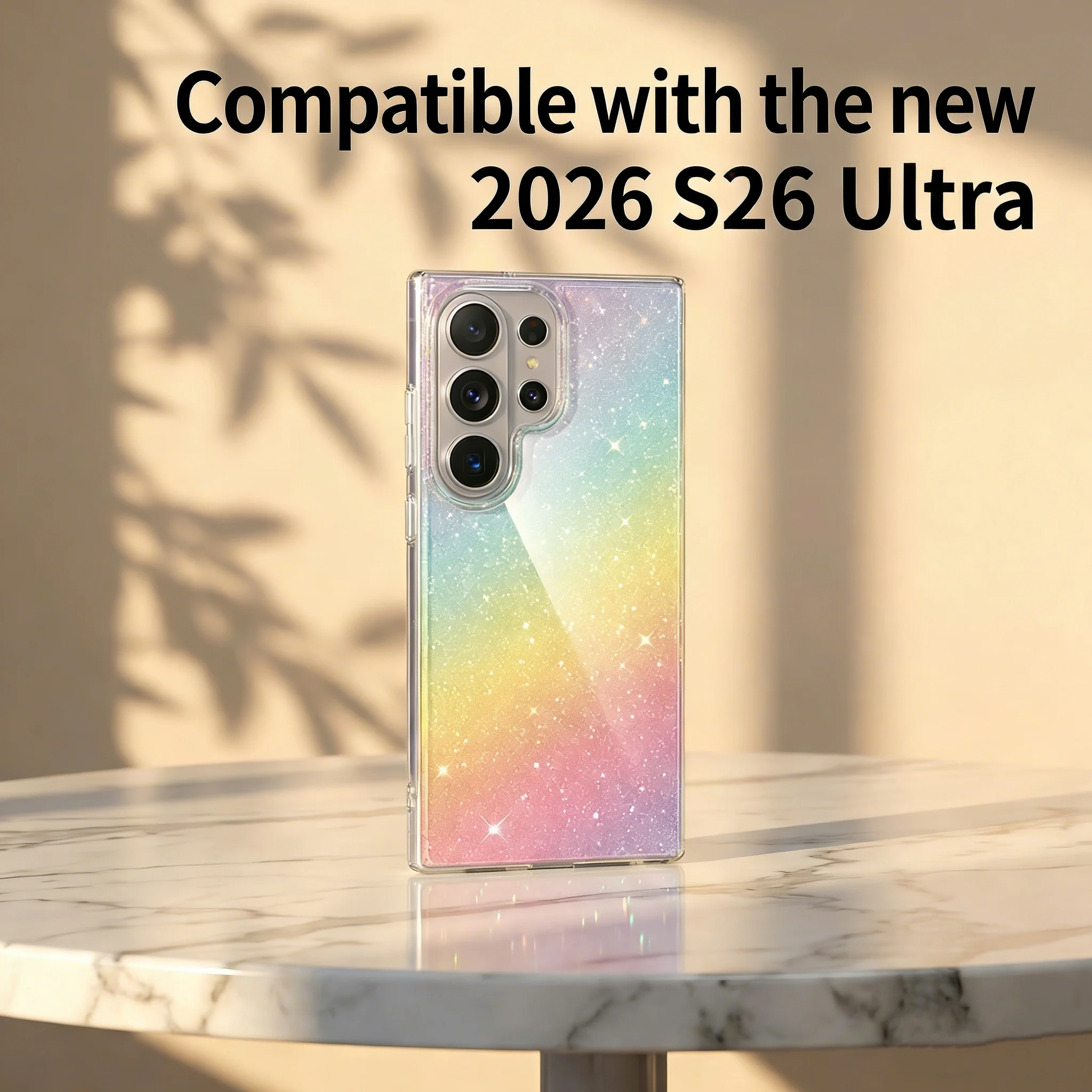 Laser-Gradient-Klarhülle Glitzer Bunte Regenbogen-Schutzhülle.Funda – Bild 2