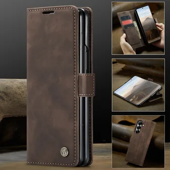 Galaxy Z Fold6: 2025 Flip-Hülle Leder-Kartenetui Buchhülle Hülle Fold Magnet-Capa