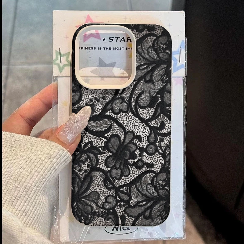 iPhone 11 Pro: Sexy Spitze Muster Telefon Fall 17Air 16 15 14 Plus 13 12 11 17 Pro max 16 Plus Silikon Stoßstange Abdeckung Fall Funda