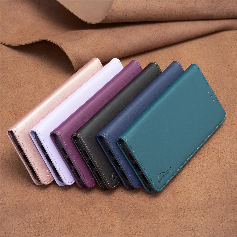 Luxus Leder Flip Telefon Fall Lite 5G NE Magnetische Abdeckung Einfarbig Brieftasche Taschen – Bild 6