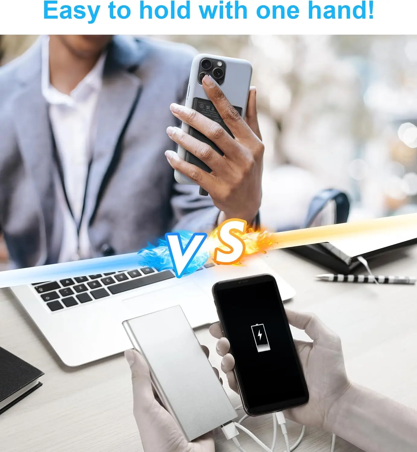 Ultradünnes magnetisches tragbares Ladegerät mit integriertem USB-C-Kabel, 5000 mAh Powerbank für Magsafe iPhone – Bild 4