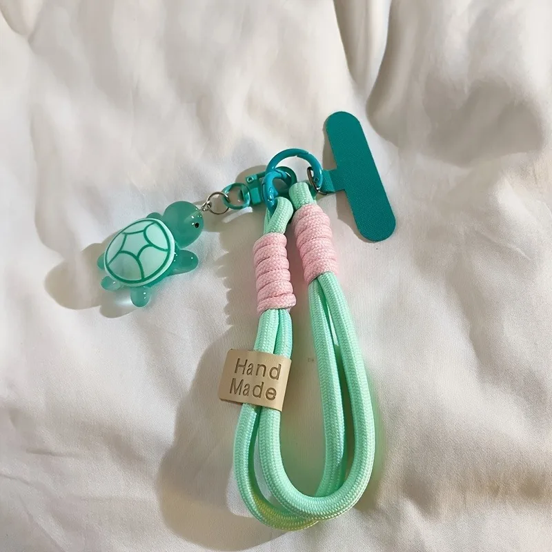 Universal Geflochtene Handy Lanyard Strap Cartoon Schildkröte Hängende Kette Ring Schnur mit Patch Handgelenk Strap – Bild 5