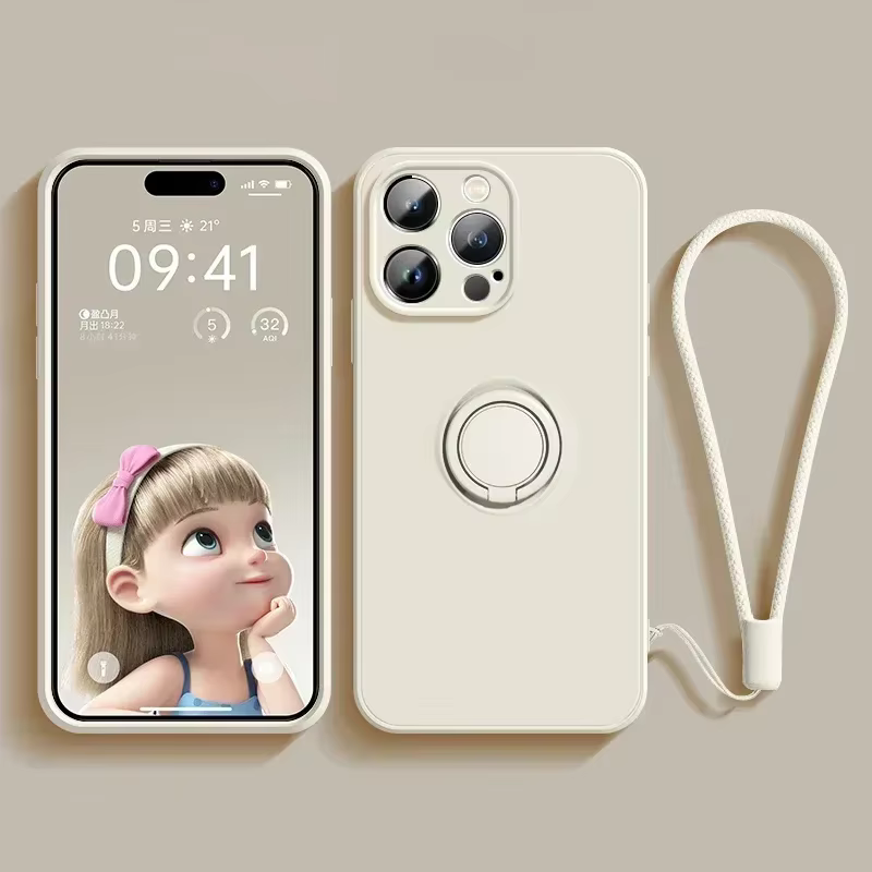 Flüssigsilikonhülle Handyhalter Ringständer Schutzhülle mit Handschlaufe – Bild 6