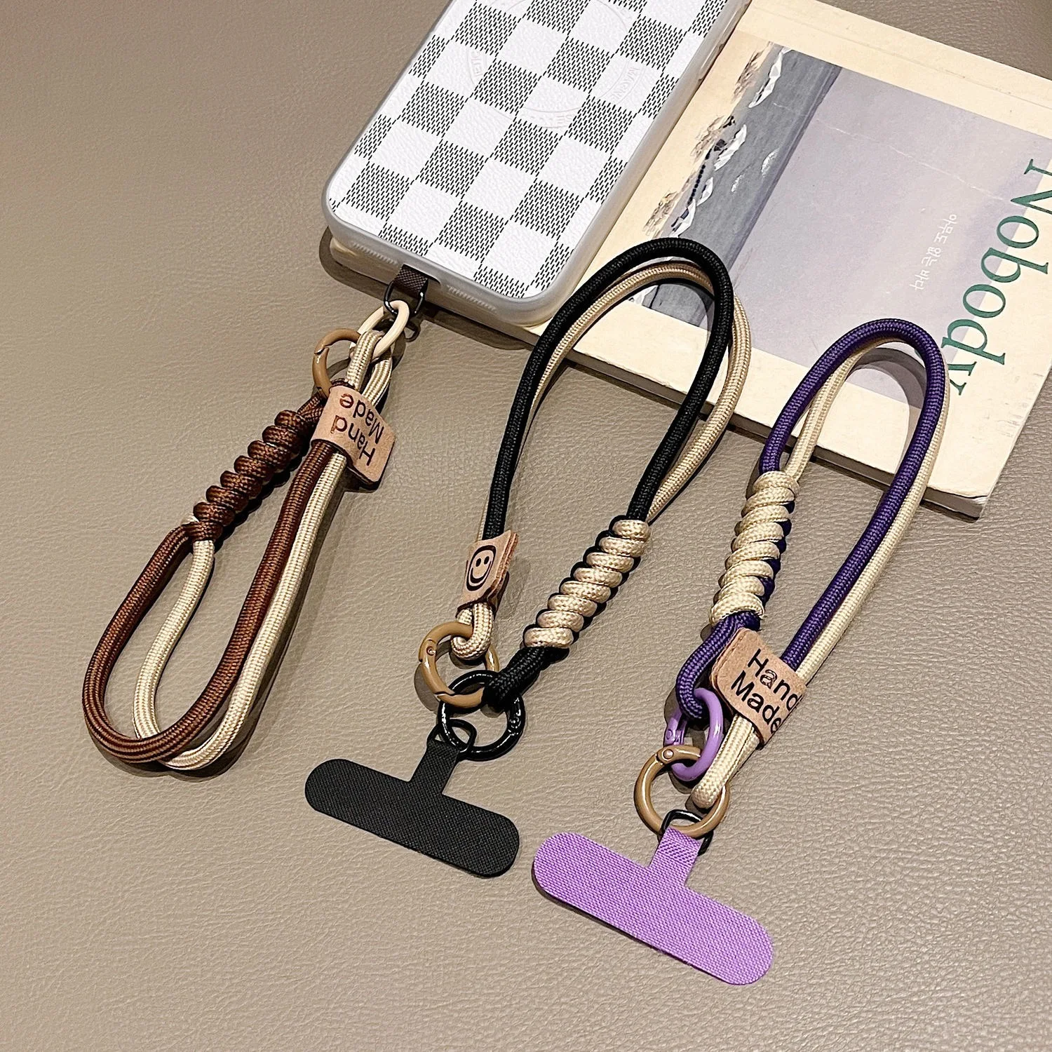 Handy-Lanyard Luxuriöses Geflochtenes Handgelenk-Handyband Handlicher Anhänger Sturzsicher Multifunktionales Armband – Bild 2