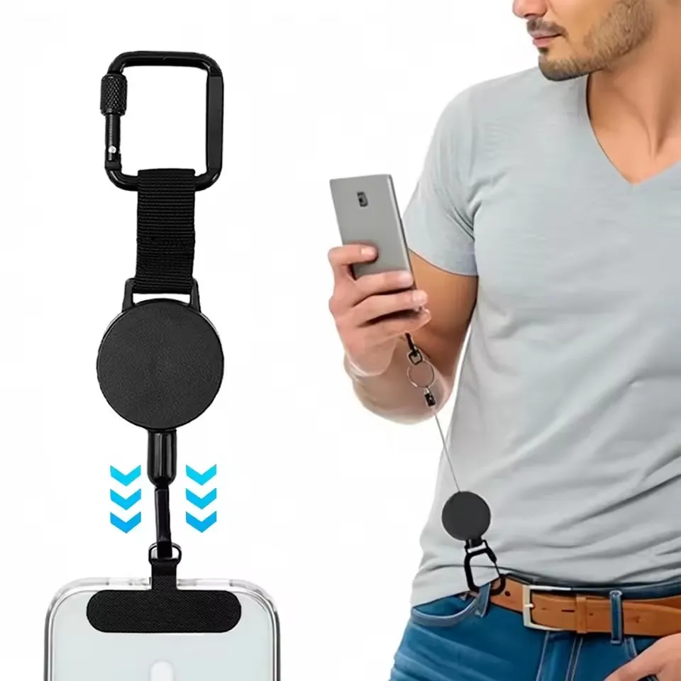 Einziehbarer, diebstahlsicherer Handyhalter, Handy-Lanyard, Smartphone-Hülle, Sicherheitsband mit Gürtelclip, Handy-Lanyard – Bild 2