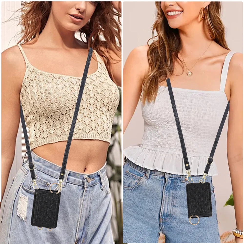Gittermuster Crossbody-Hülle 7 Fe 6 5 4 3 Flip7 Flip6 Flip5 Flip4 Lederhülle mit Trageriemen Handyhülle – Bild 4