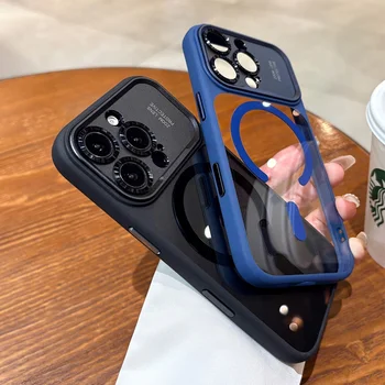 IPhone 14 Pro: Rüstung magnetische klare PC stoßfeste Abdeckung für Magsafe Handyhülle