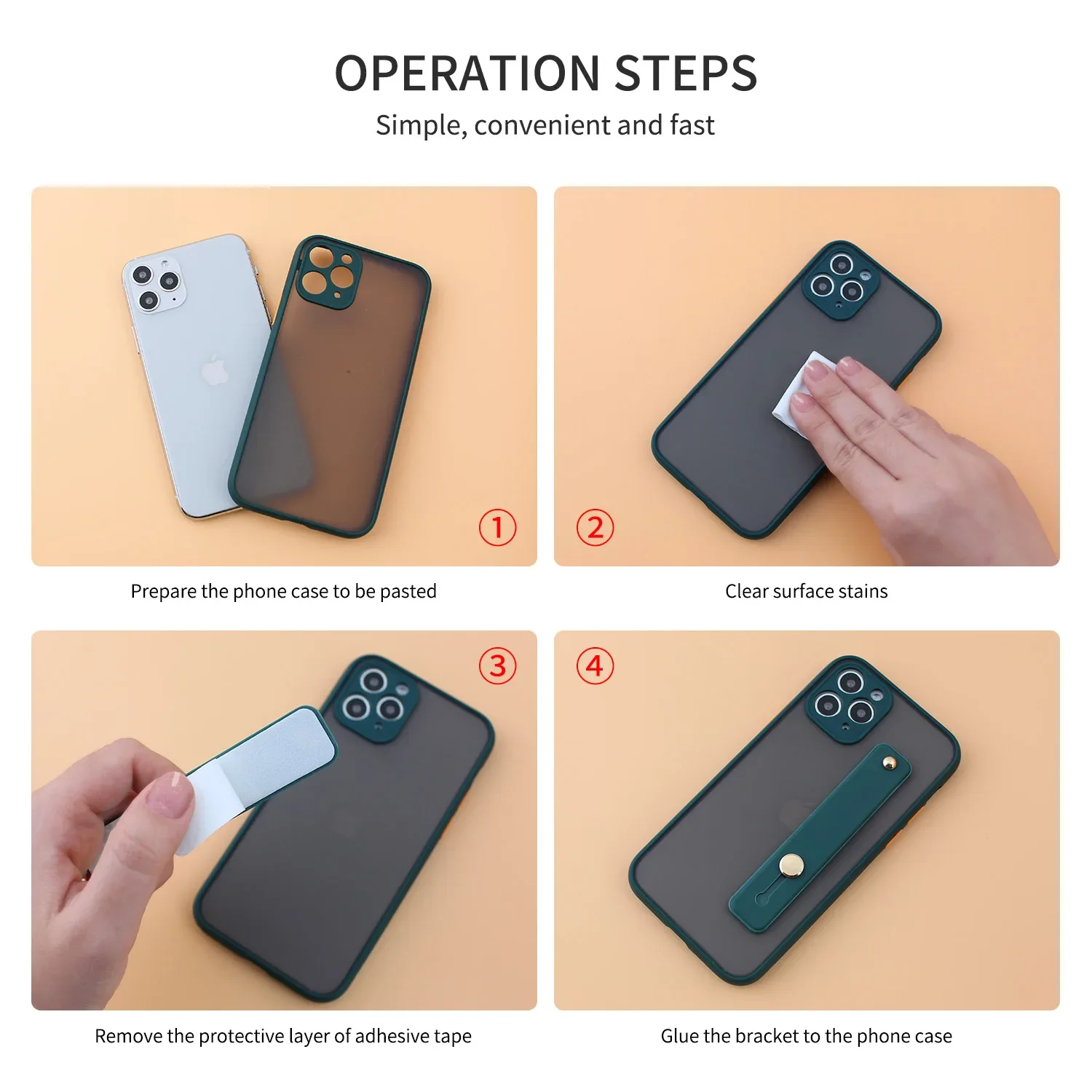 Telefonriemen-Griffhalter, Finger-Handygriff, Teleskop-Handy-Fingerriemen-Ständer, Universeller Finger-Kickstand für – Bild 3