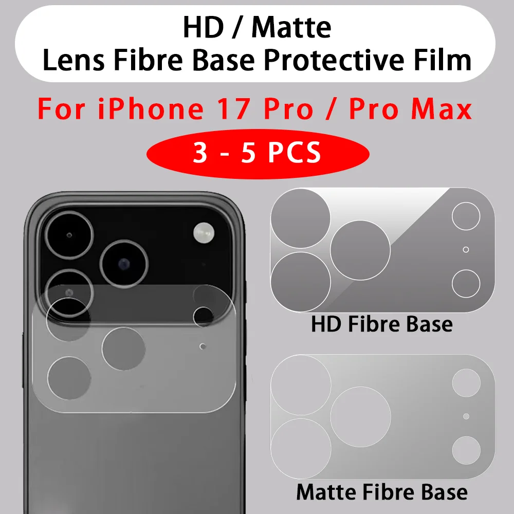 iPhone 17 Pro Max: 3–5 Stück HD/Matte Objektiv Fiber Base Schutzfolie Transparente Faser Hohllinse Chassis Film ﻿
