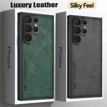 Galaxy S24: Schafsleder Magnetische Hülle Hüllen 10 Leder Handyhülle