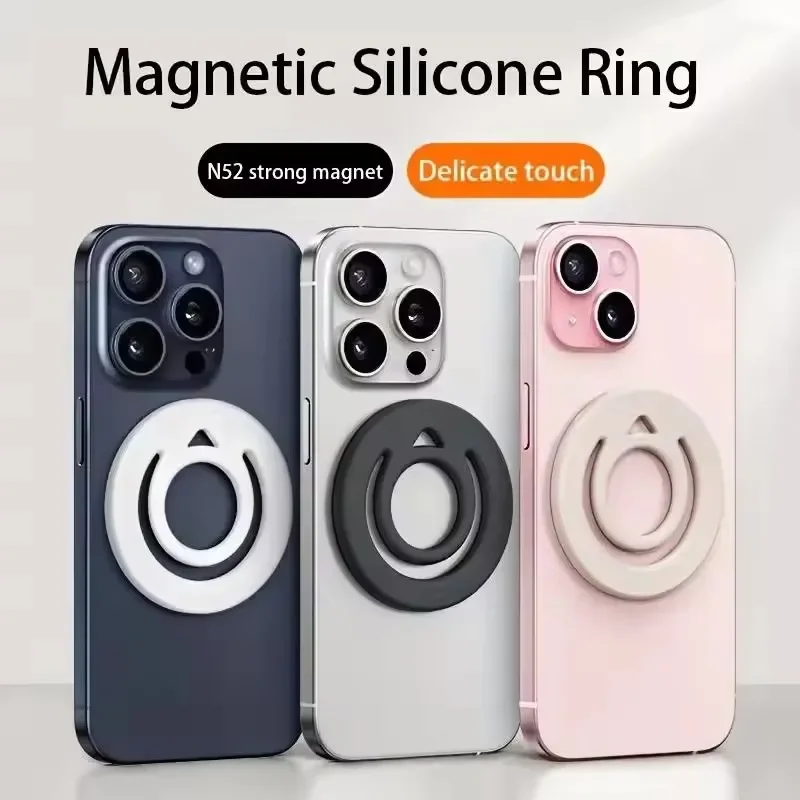 Magnetischer Silikon-Handy-Ringhalter mit Fingergriff für MagSafe – Universeller Ständer und Halterung für iPhone 17
