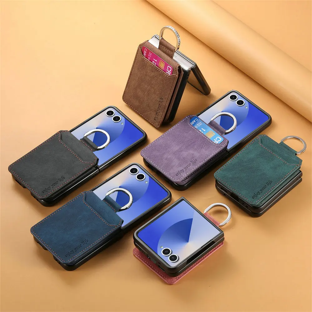 Flip7 FE Luxus-Hülle Faltbare Abdeckung Leder-Kartenhalter Rückseite Capa Ring Funda – Bild 6