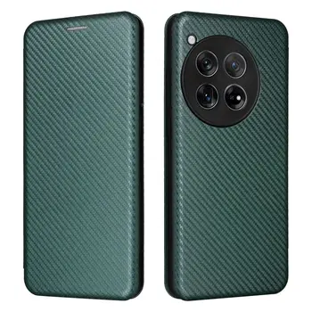 OnePlus 12: Carbon Fiber Magnetische Leder Flip-Cover Fall 8T 8 Pro 7T 6T Nord4 Shell Brieftasche Karte Halter