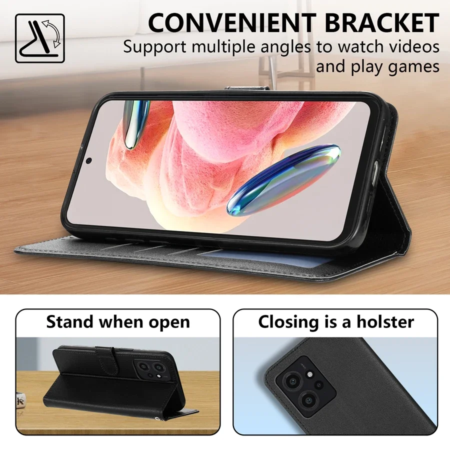 Brieftasche Karte Slot Stehen Magnetische Flip Leder Fall Für Xiaomi 14T 13T Redmi 14C 13C 12C 10C Hinweis 14 Pro + 14S 13 12 12S 11 10 Pro – Bild 3