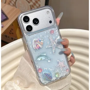 Glitzernde 3D Süße Handyhülle – Bling Seestern Stoßfeste Schutzhülle