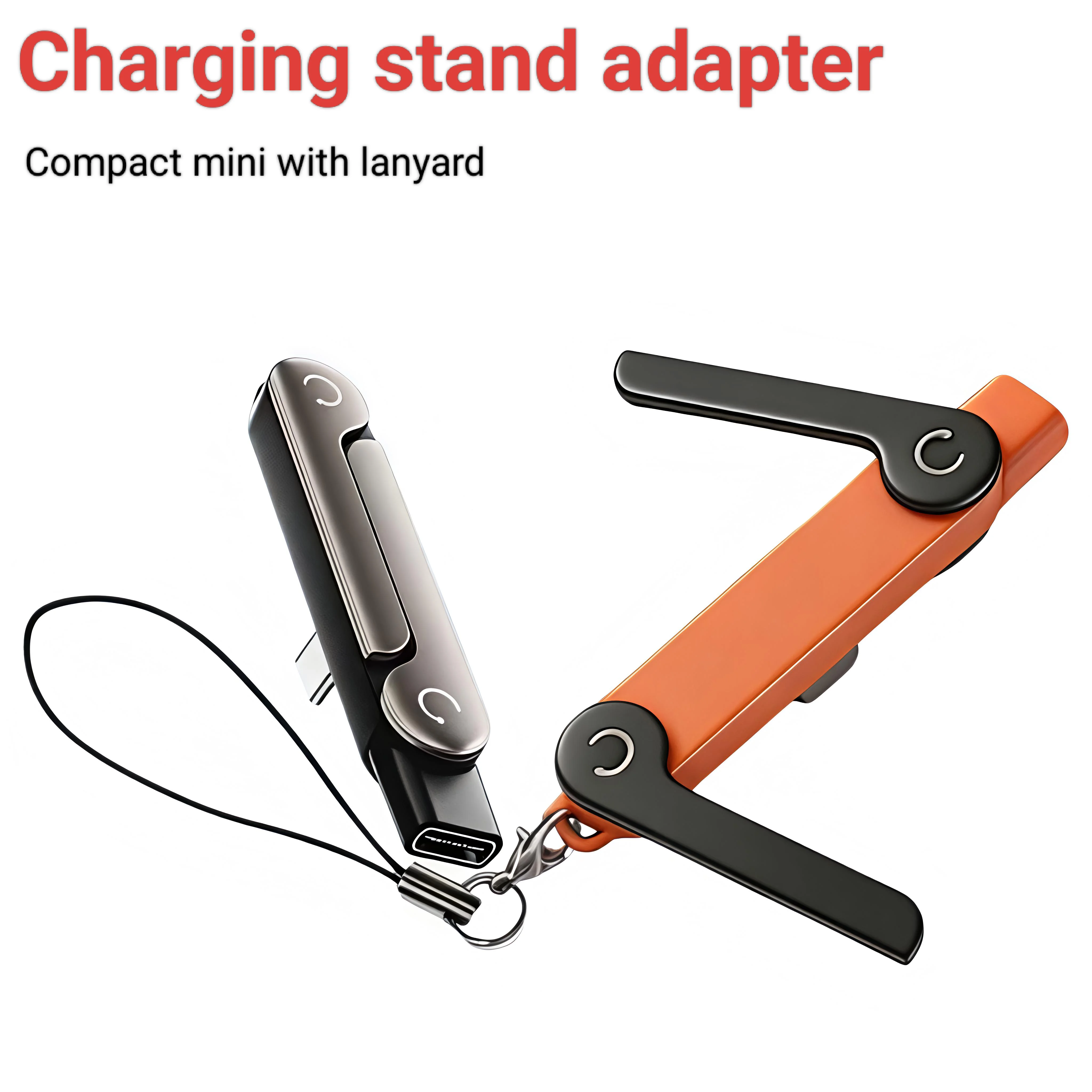 Typ-C-Telefonladehalterungsadapter 240W Schnellladung OTG USB-C-Stecker auf USB-C-Buchse Konverter mit klappbarem Halter – Bild 3