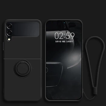 Galaxy Z Flip6: Luxuriöse Flüssigsilikon-Ringhalterung mit magnetischer Halterung Flip8 Flip7 5G Handyhülle