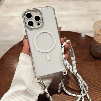 iPhone 17 Pro Max: Transparente magnetische Umhängekette für Magsafe-Hülle Anti-Verlust-Hülle