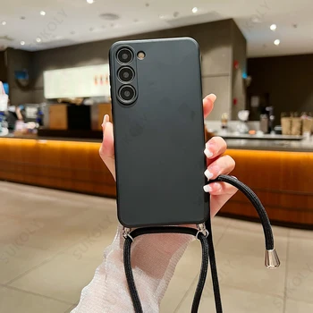 Galaxy A16: Crossbody-Hülle mit Trageband, weiche Schutzhülle, Flüssigsilikonhülle