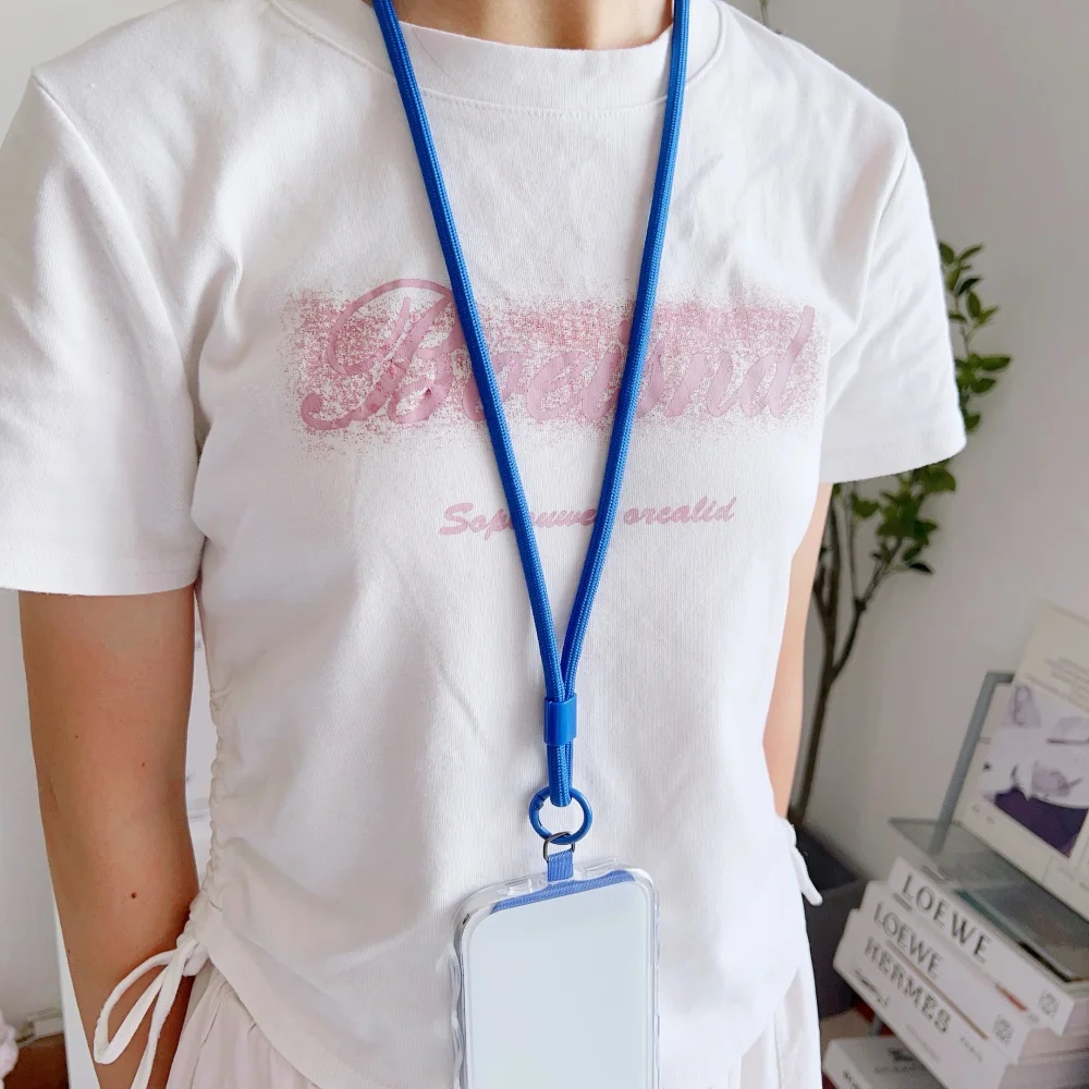 Buntes, verstellbares langes Lanyard für Mobiltelefone, Süßigkeiten, einfarbige Umhängetaschen-Halskette, Anti-Verlust-Gurt für Telefon, universell – Bild 5