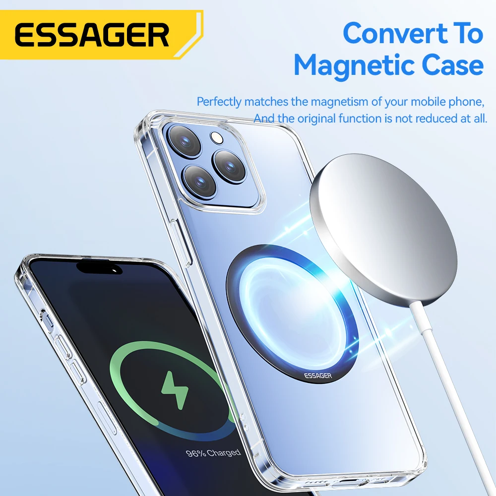 Essager 2PCS Magnetische Metall Ring für Magsafe iPhone 15 14 13 12Pro Android Telefone Platte Aufkleber Ringe Für – Bild 3