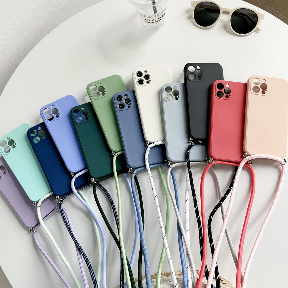 iPhone 14: Crossbody Lanyard Strap Seil Handyhülle Halskette verstellbare Abdeckung