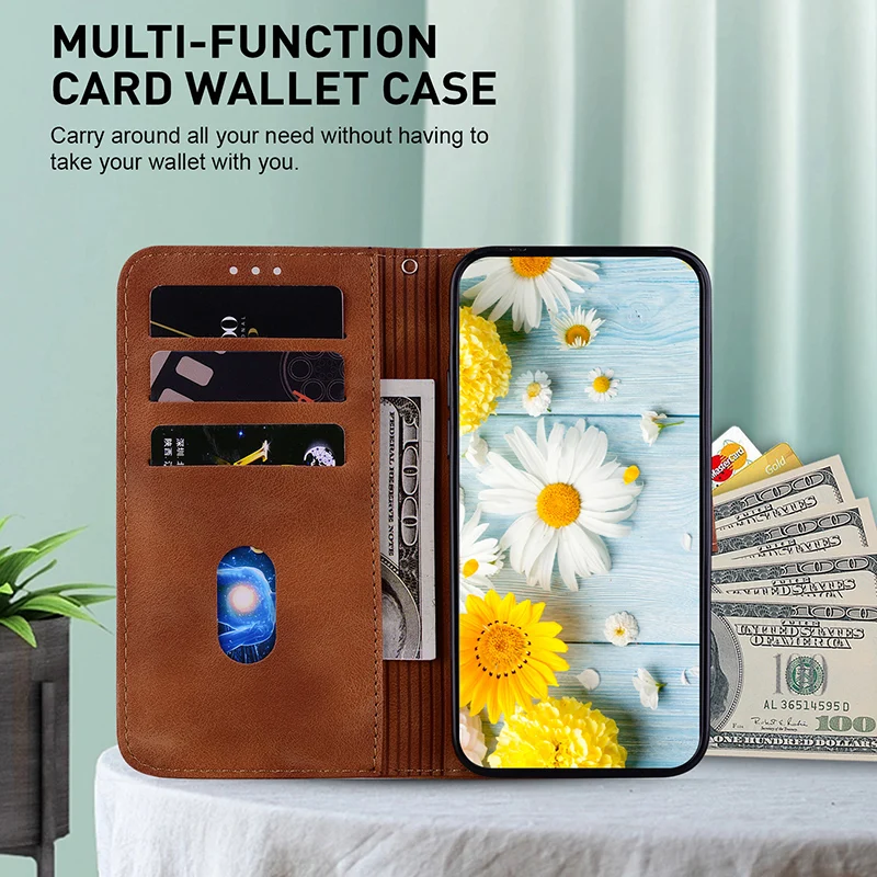 Standfunktion Flip Wallet Case 13R 13 12 14 15 PRO PLUS 5G 4G 12S 12 Turbo 4 Leder-Schutzhülle – Bild 5