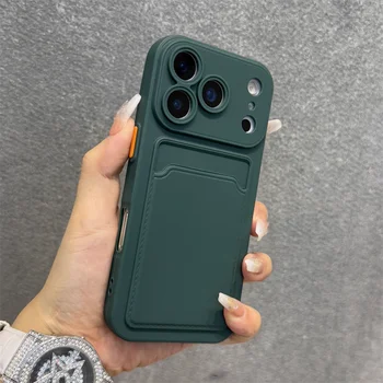 iPhone 12 mini: Luxuriöse Weiche Silikon-Brieftaschenhülle Stoßfeste Kartenhalter-Schutzhülle