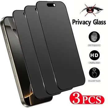iPhone 15 Plus: 1-3 Stück Blickschutzfolie Anti-Spy Gehärtetes Glas