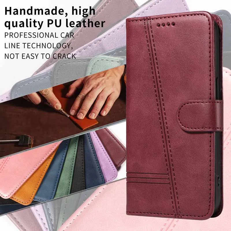 Flip Wallet Case Leder Kartenfächer Standbuch Telefonabdeckung – Bild 2