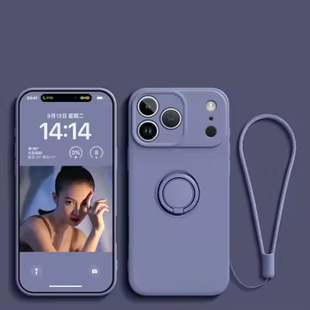 iPhone 13: Flüssigsilikon-Ringständer Magnetische Hülle Stoßfeste Weiche Schutzhülle