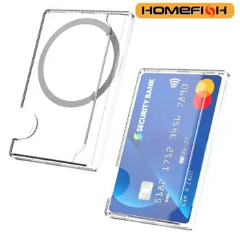 iPhone 17: 2026 Transparente PC Magnetische Handyhülle Rückseitiger Klebehalter Aufbewahrungsbox Starker Magnet Kartenhülle ~12