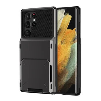 Galaxy S23 FE: Brieftasche Fall Flip-Cover Karte Halter Tasche Dual Layer Schutzhülle Ganzkörper harte Stoßstange